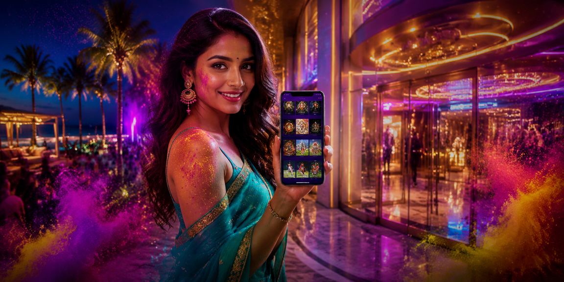 Mobile casino gameplay in Goa with traditional attire
