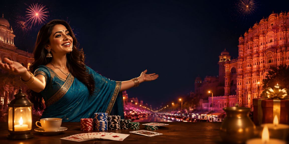 Playing poker in Jaipur with vibrant traditional attire